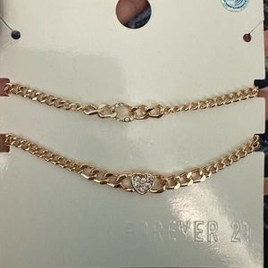 set of 2 forever 21 gold bracelets